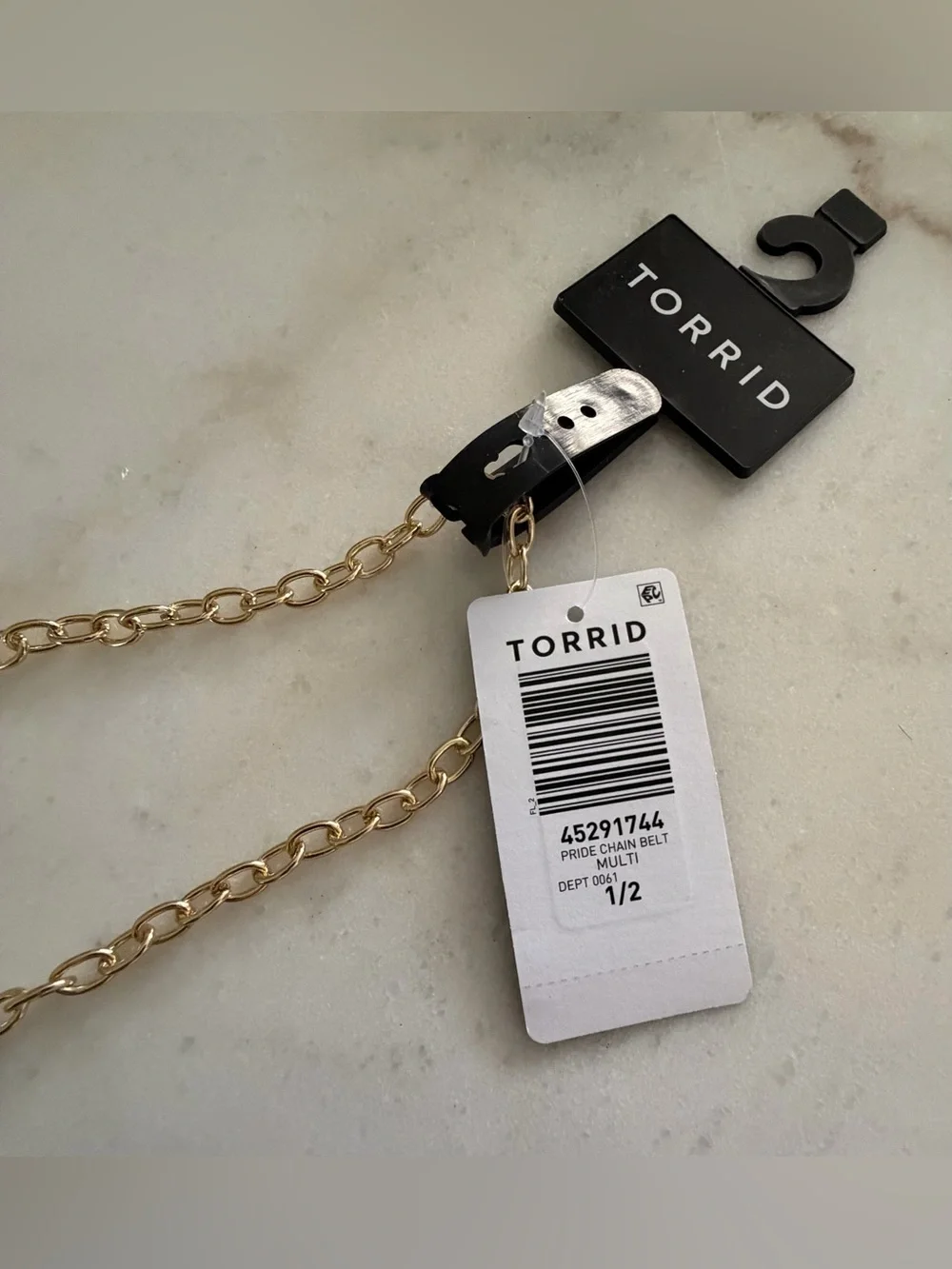 Torrid Gold Tone Chain Pride Belt With Enamel Charms Women’s Size 1/2 NWT